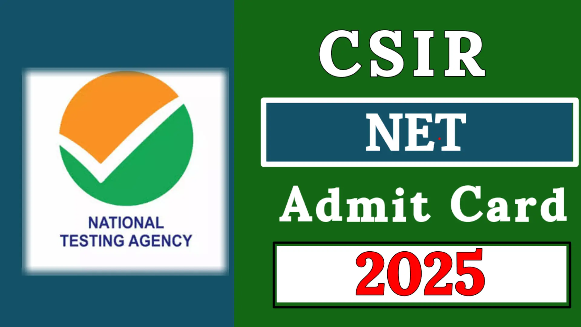 CSIR NET Admit Card 2025 OUT