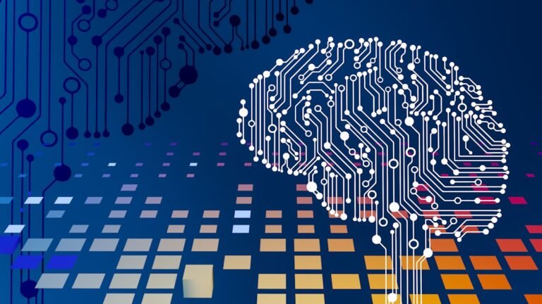 Glowing digital brain formed from circuit patterns symbolizing artificial intelligence tools